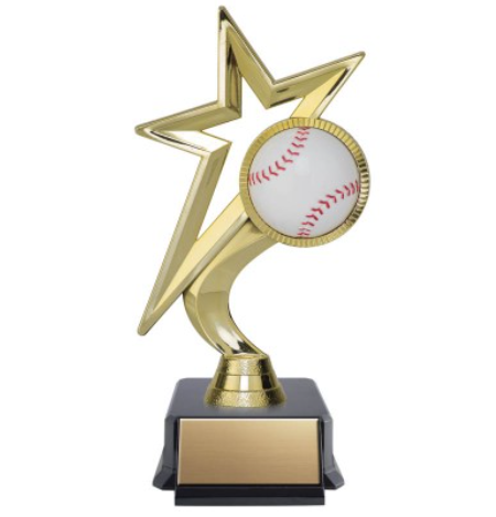 7.5" Gold Baseball Meteor Trophy