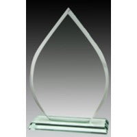 7.5" Jade Tear Drop Glass Award
