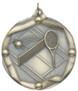 2.25" Ribbon Tennis Medal