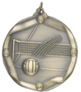 2.25" Ribbon Volleyball Medal