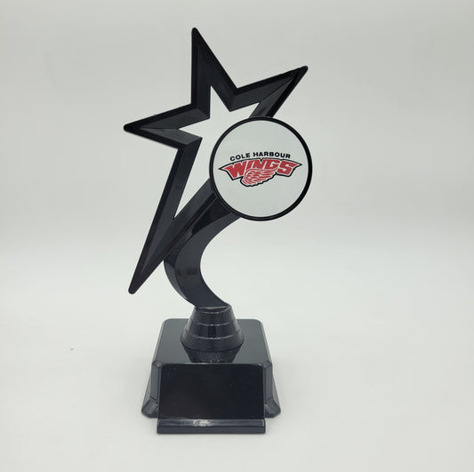 7.5" Black Meteor Trophy with 2" Insert Disc