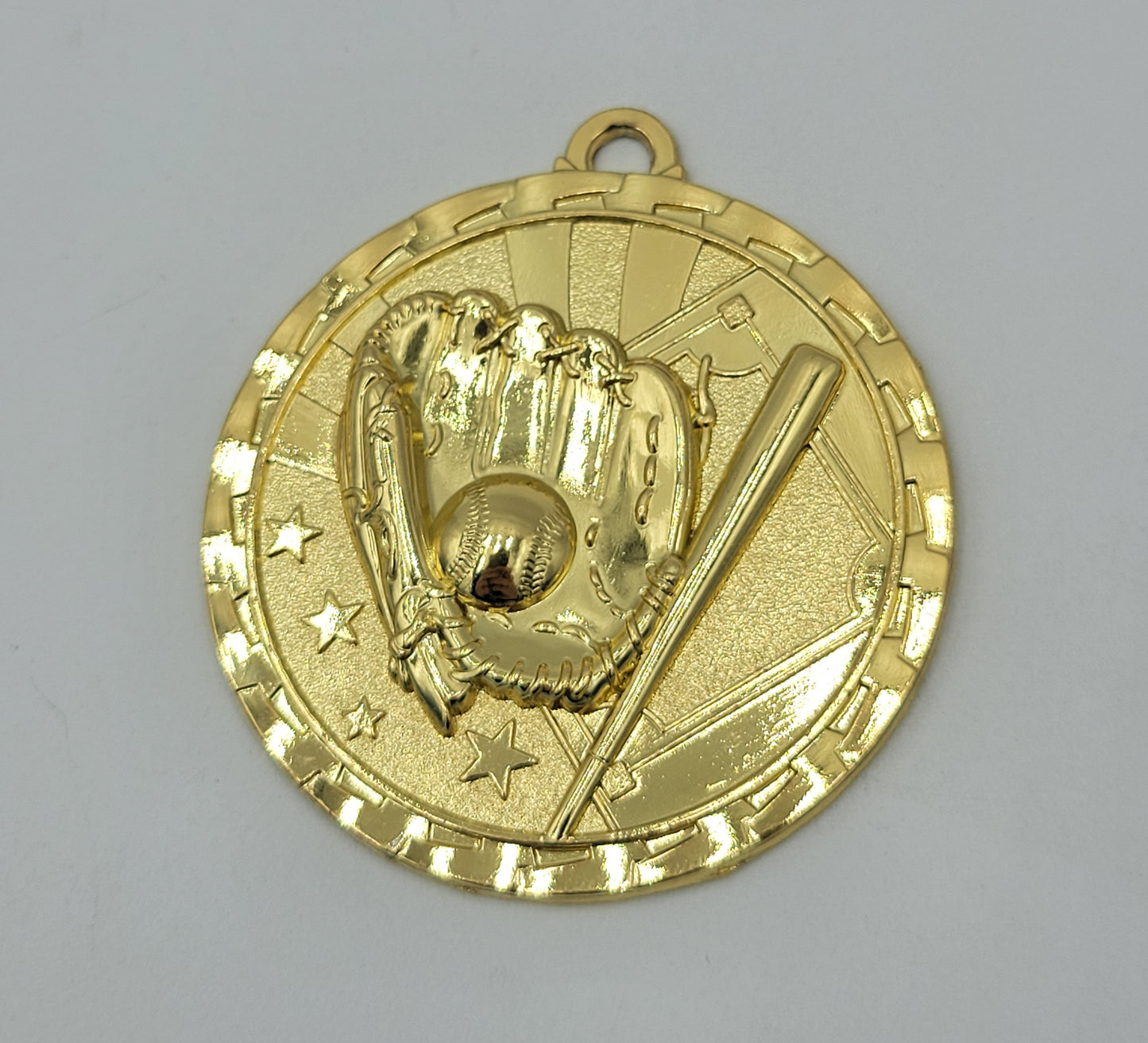 2" Bright Gold Baseball Medal