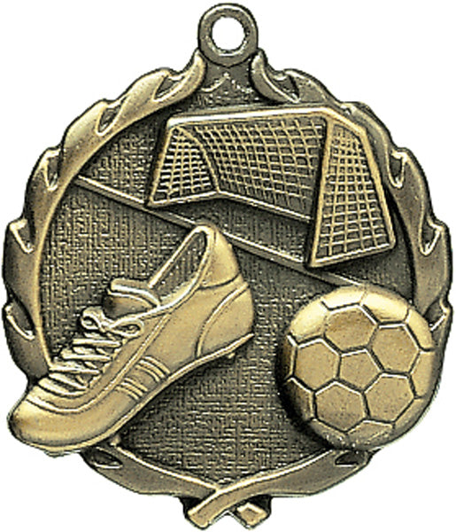 1.75" Gold Sculptured Soccer Medal