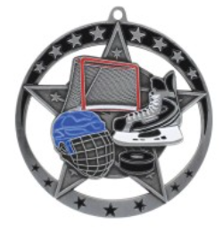 2.75" Full Colour Star Hockey Medal