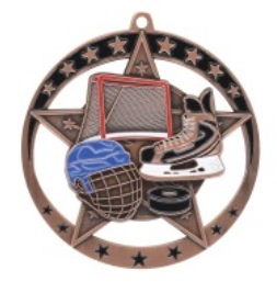 2.75" Full Colour Star Hockey Medal