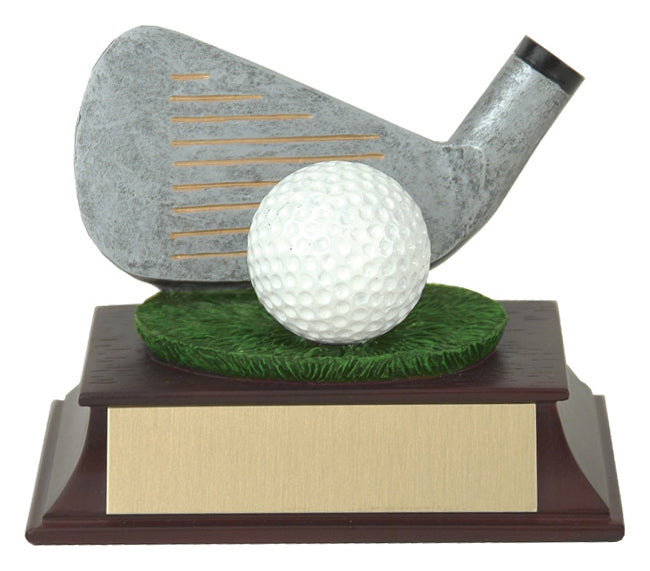 4" Iron Club & Ball Golf Trophy