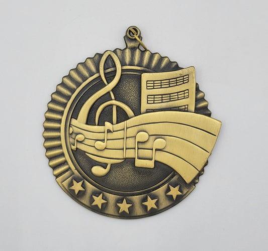 2.75" Gold Star Music Medal